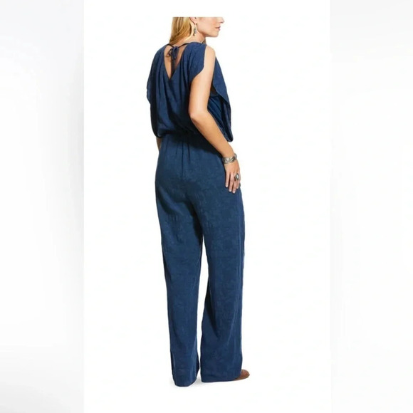 Ariat Blue Jumpsuit Sleevless VNeck Top Size Large - Picture 5 of 16